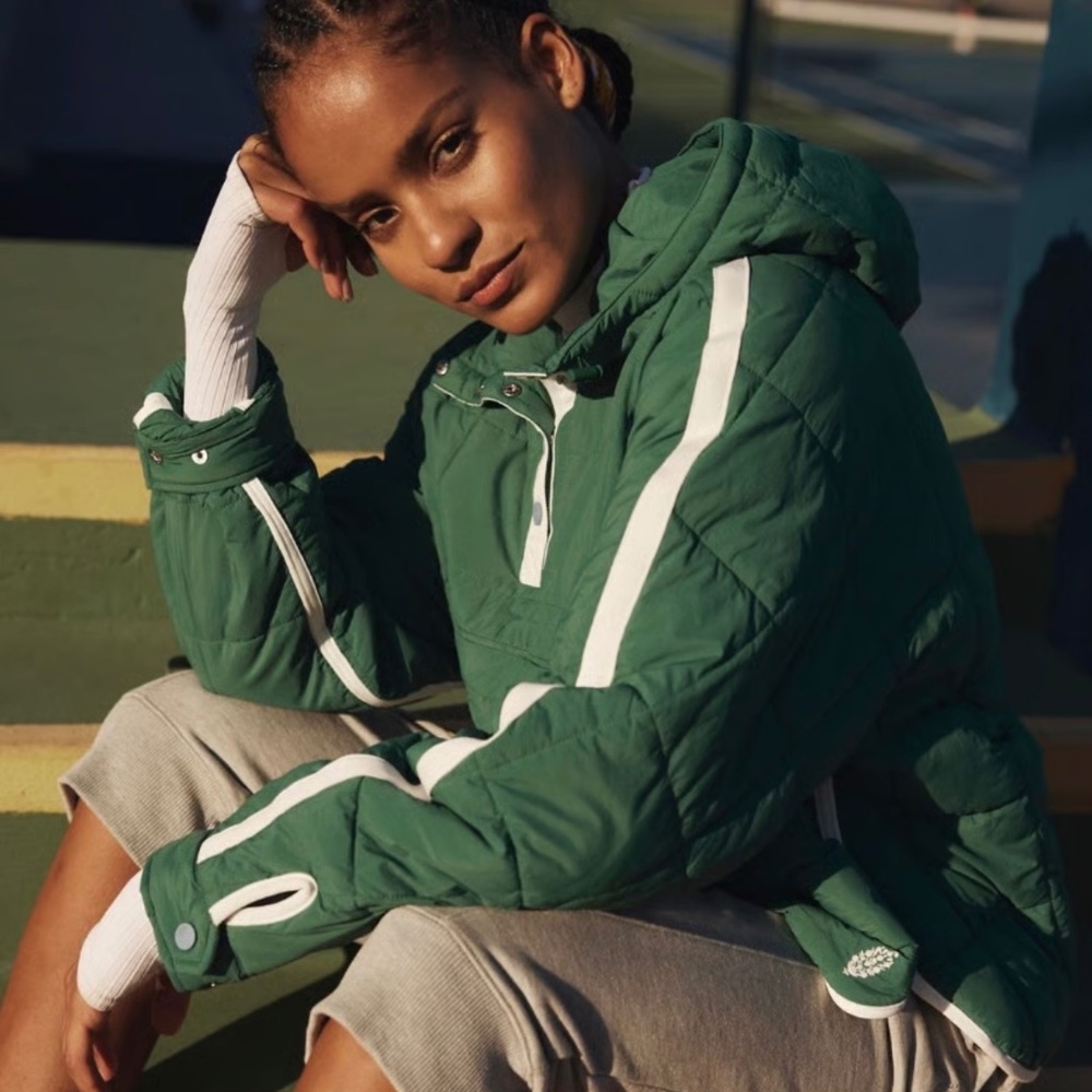 Free People | Pippa Pullover Colorblock Puffer | XS | Kelly Green